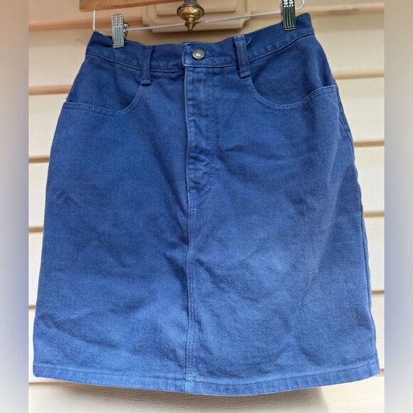 Abercrombie & Fitch washed out blue jean mini skirt, snap & zipper closure, 4 - Picture 3 of 9